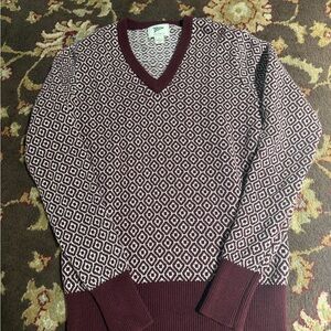 Men's Burgundy Patterned Sweater